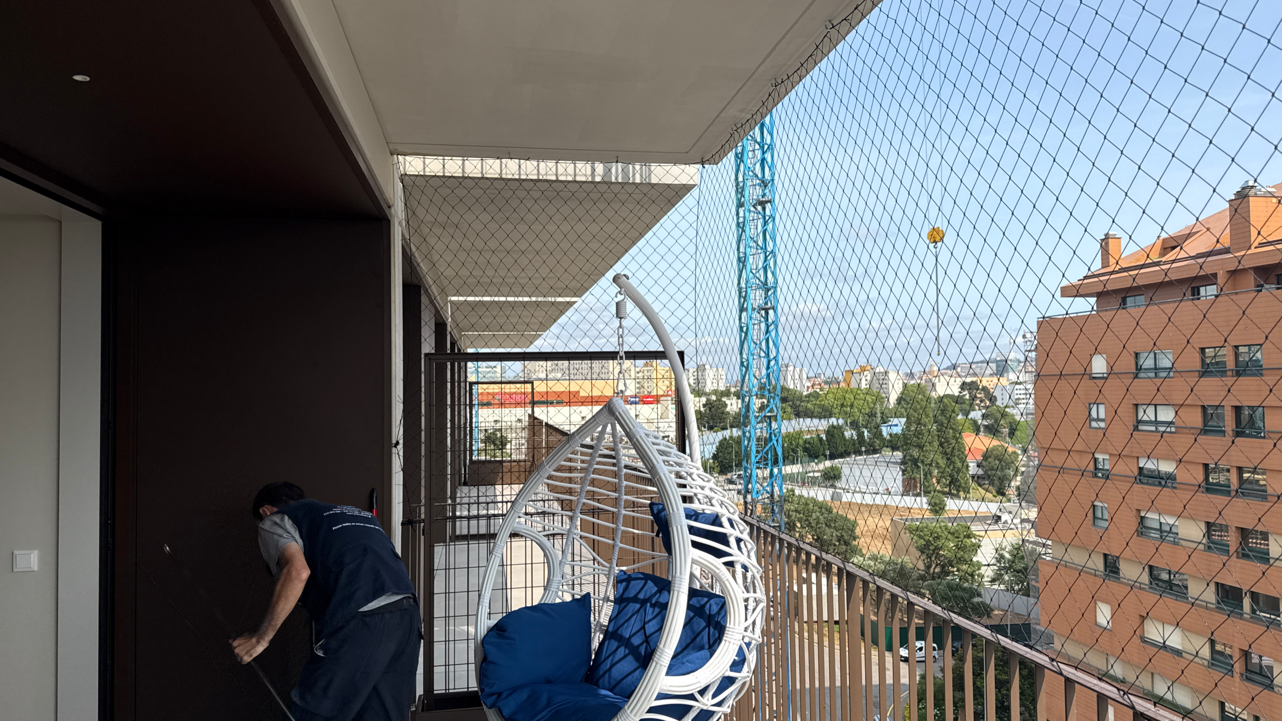 rede segurança varanda apartamento moderna discreta