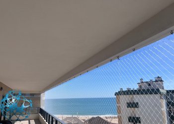 Proteção de sacada com rede Protect4You para evitar quedas