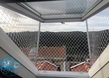 Rede de proteção Protect4You para segurança de gatos em varanda